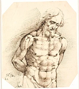 Halvfigur af en Kristus