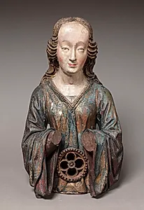 Halvfigur af helgeninde by Ubekendt