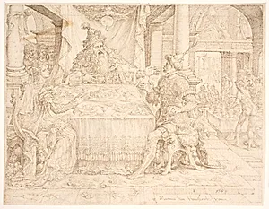 Hamans fald by Maarten van Heemskerck