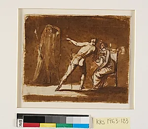 Hamlet hos sin moder by Nicolai Abildgaard