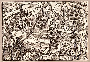 Hannibals rejse over alperne by Tobias Stimmer