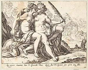 Harmoni og fred by Hendrick Goltzius