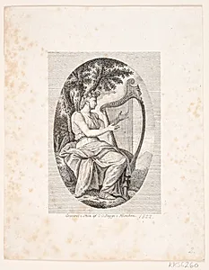 Harpespillende kvinde by Oluf Olufsen Bagge