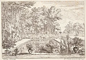Haveanlæg med bassin by Abraham Genoels