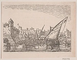 Havn ved middelhavet by Anton Melbye
