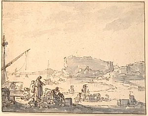 Havnelandskab by Johannes Lingelbach
