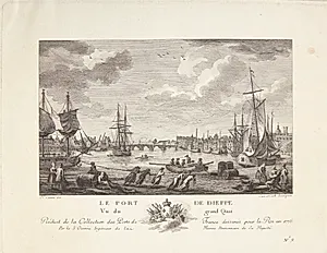 Havnen i Dieppe (Le port de Dieppe) by Ubekendt