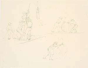 Havnescener med arbejdsmænd by Martinus Rørbye