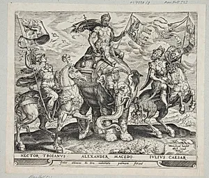 Hektor af Troja, Alexander af Makedonien og Julius Cæsar by Harmen Jansz. Muller