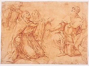 Helgenerne Augustin, Nicholas af Tolentino, Teresa og William by Luca Giordano