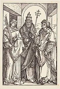 Helgenerne Skt. Laurentius, Sixtus og Stefan by Albrecht Dürer