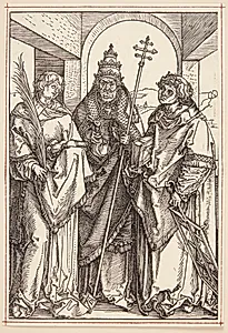 Helgenerne Skt. Laurentius, Sixtus og Stefan by Albrecht Dürer