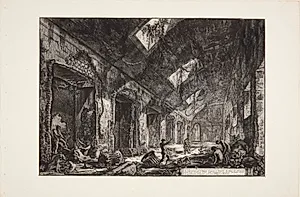 Heliocaminus-hallen ved Hadrians Villa i Tivoli by Giovanni Battista Piranesi