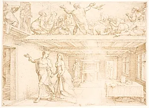 Helligåndens udgydelse på pinsedag by Maarten van Heemskerck