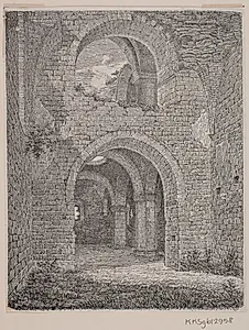 Helligåndskirken i Visby set fra koret by Julius Magnus-Petersen