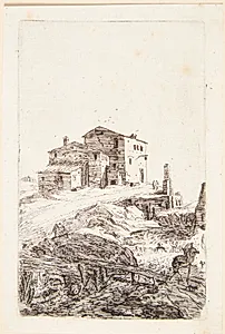 Herberg nær Prima Porta by Bartholomeus Breenbergh