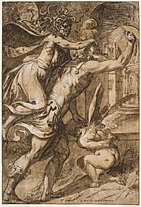Hercule et Antée by Eugène Delacroix