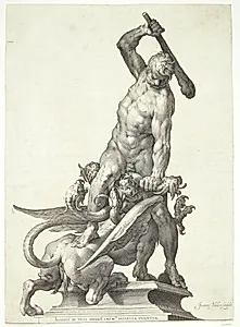 Herkules dræber hydraen by Jan Harmensz. Muller