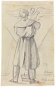 Herman Wilhelm Bissen modellerer et af pendentiverne til Christiansborg Slotskirke