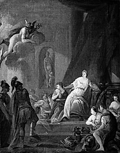 Hermes befaler Kalypso at frigive Odysseus by Johan Mandelberg
