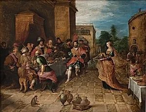 Herodes gæstebud. Salome bringer Johannes Døberens hoved på et fad by Frans Francken (II)
