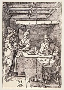 Herodes præsenteres for Johannes Døberens afhuggede hoved by Albrecht Dürer