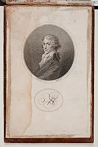 Herreportræt og monogram by Carl Herman Pfeiffer