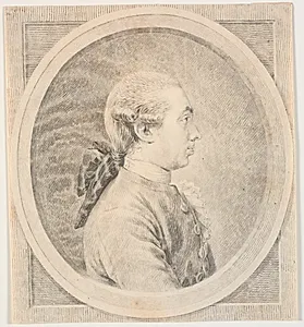 Herreportræt. Profil til venstre by J.F. Clemens
