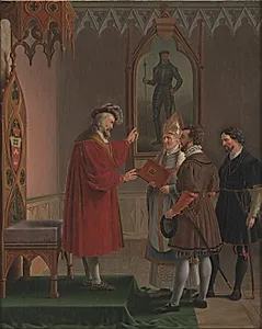 Hertug Adolf afslår tilbuddet om den danske trone. Kopi efter C. W. Eckersberg by Martinus Rørbye