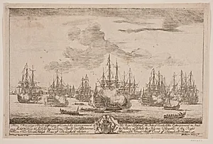 Hertugen af Cumberlands Embarquement 5. juli 1740 by Christian Otto Willars