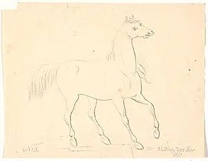 Hest, der standser op by Johan Thomas Lundbye