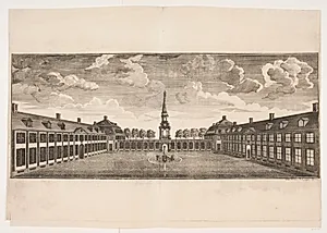 Hirschholm Slot, slotsgården mod portbygningen
