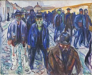 Hjemvendende arbejdere by Edvard Munch