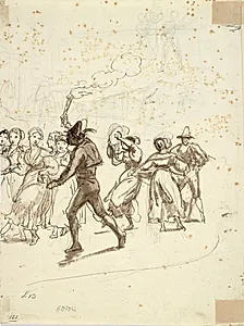 Højre side af en fakkeldans by Wilhelm Marstrand