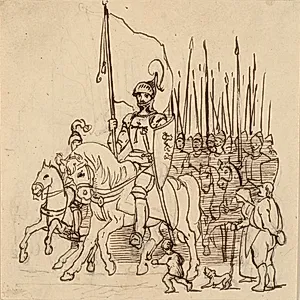 Holger Danske i spidsen for sine ryttere by Wilhelm Marstrand