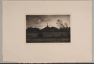 Hornbæk kirke, sommeraften by Carl Locher