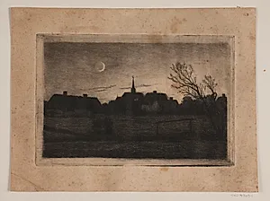 Hornbæk kirke, sommeraften by Carl Locher