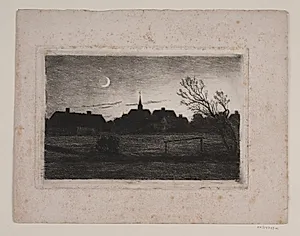 Hornbæk kirke, sommeraften by Carl Locher