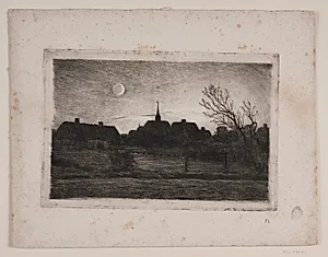 Hornbæk kirke, sommeraften by Carl Locher