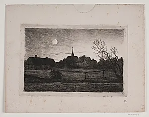 Hornbæk kirke, sommeraften by Carl Locher