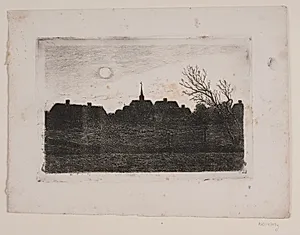 Hornbæk kirke, sommeraften by Carl Locher