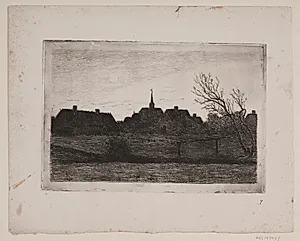 Hornbæk kirke, sommeraften by Carl Locher