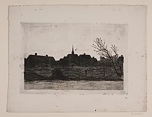Hornbæk kirke, sommeraften by Carl Locher