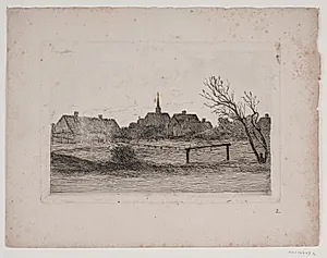 Hornbæk kirke, sommeraften by Carl Locher