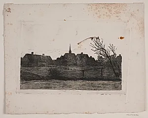 Hornbæk kirke, sommeraften by Carl Locher