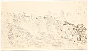 Hougfossen ved Blaa Farve Werket paa Modum by C.A. Lorentzen