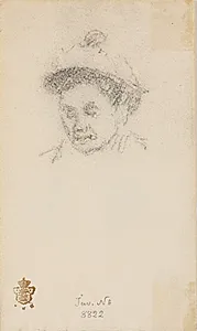 Hoved af dame med hat by L.A. Ring