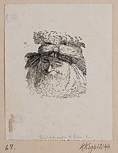 Hoved af en mand med pelshue by Vilhelm Kyhn