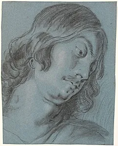 Hoved af yngre mand, bøjet med højre by Heinrich Dittmers
