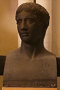 Hoved fra statuen af Spydbæreren eller Doryforos by Ubekendt